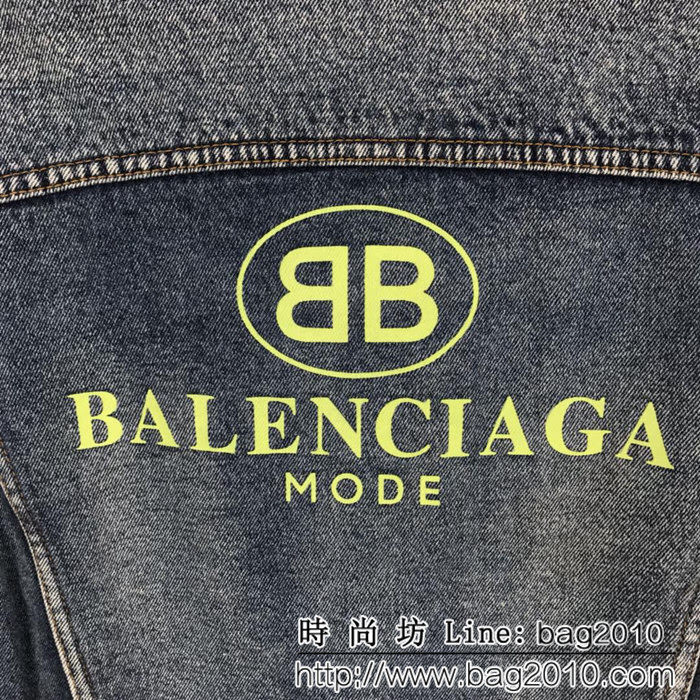 BALENCIAGA巴黎世家 新款 背後字母logo牛仔外套 明星同款 情侶款 ydi1064